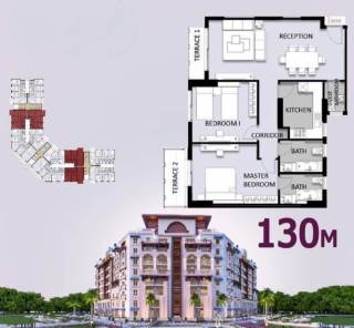 شقة 130م دور أول فيو مميز بقلب العاصمة الأدارية