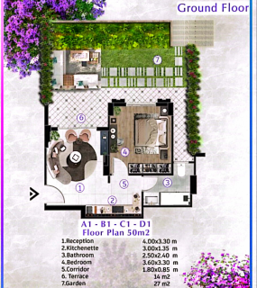 وحده سكنيه للبيع في قريه المعمورة 50م