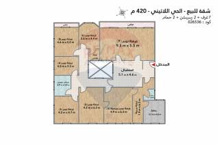 شقة للبيع 420 متر محطة الرمل ش السلطان حسين