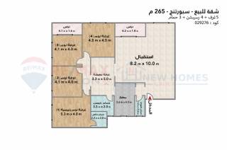 شقة للبيع 265 متر سبورتنج امام نادي سبورتنج مباشرة