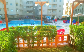 شاليه مفروش للبيع 85م 30 متر جاردن العلمين