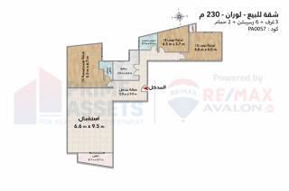 شقة للبيع 230 متر لوران ش أبو قير مباشر