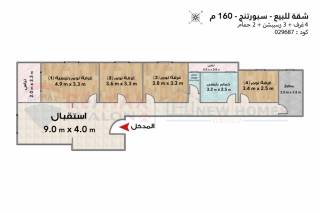 شقة للبيع 160 متر سبورتنج ش عمر لطفي