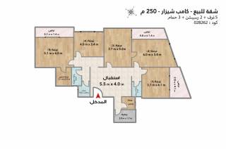 شقة للبيع 250 متر الشاطبي علي الترام مباشرة