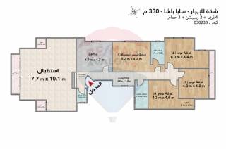 شقة للايجار المفروش 330 متر سابا باشا