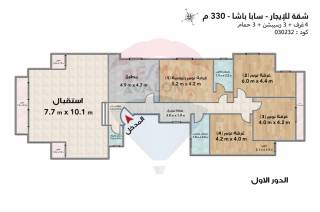 شقة للايجار المفروش 330 متر سابا باشا ش مسجد الهدايا