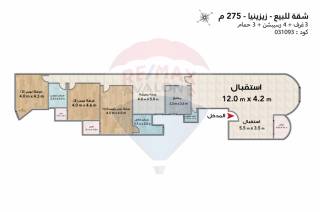 شقة للبيع 275 متر زيزينيا ش محمود الديب