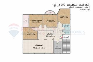 شقة للبيع 250 متر سيدي جابر ش دكتور البارودي