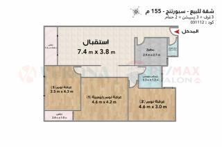 شقة للبيع 155 متر سبورتنج ش احمد علام