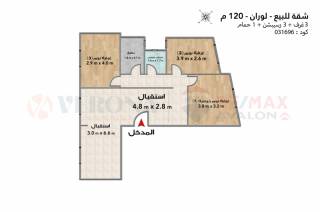 شقة للبيع 120 متر لوران خطوات من شارع ابو قير