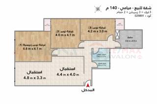 شقة للبيع 140 متر ميامي ش جمال عبد الناصر