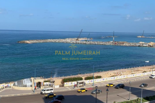 شقه للايجار المفروش 120م المحروسة صف اول من البحر