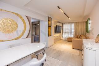 شقة للايجار المفروش 100 متر سموحه سكاي لاين