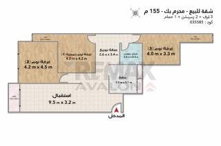 شقة للبيع 155 متر محرم بك ش محرم بك الرئيسى