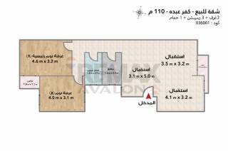 شقة للبيع 110 متر كفر عبده ش خليل الخياط