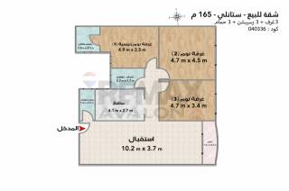 شقة للبيع 180 متر رشدى ش ابوقير