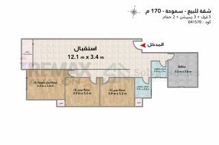 شقة للايجار 202 متر سموحه جراند فيو